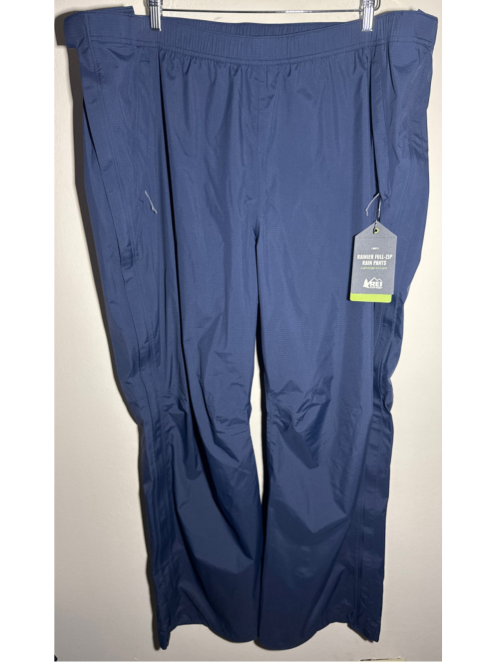 REI Co-op Rainier Full-Zip Rain Pants XXL Midnight Navy NWT